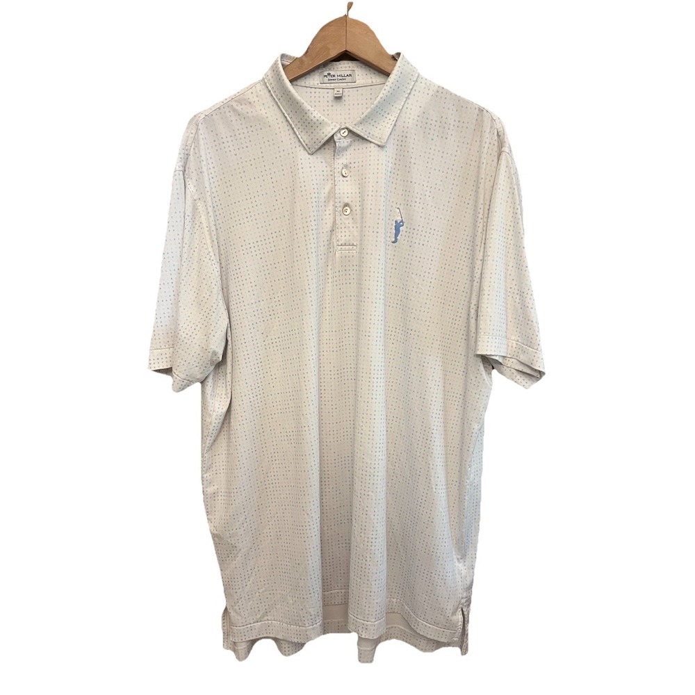 Peter Millar Golf Polo Summer Comfort Men's Sz XL With Word Search Pattern